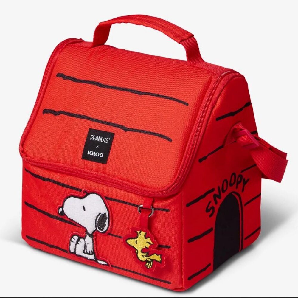 Snoopy House Lunch Bag Pail Insulated Cooler Peanuts x Igloo 16 Can NWT